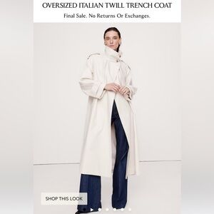 NWT Oversized Twill Trench Coat in Cream